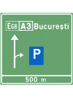 Presemnalizarea pe autostrada pentru parcare 