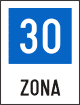 Zona cu viteza recomandata 30 km/h 